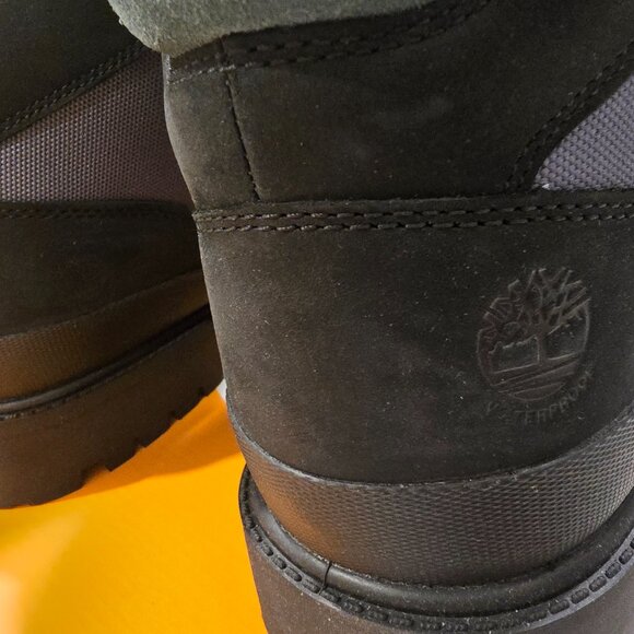 TIMBERLAND HERITAGE RUBBER TOE HIKER BOOTS MEN SHOES Black / Green Nubuck SZ 12 - Picture 8 of 14